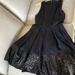 black sleeveless beaded cocktail dress